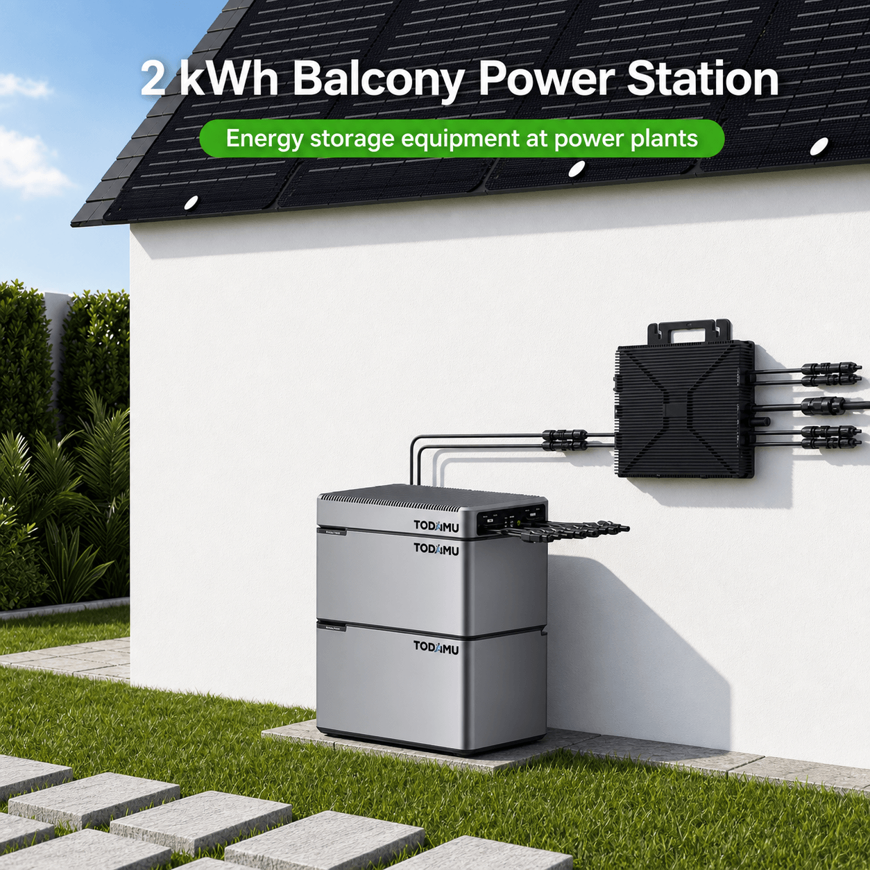 800W Balcony Solar Storage Kit with Battery, Solar Hub and Flexible Panels
