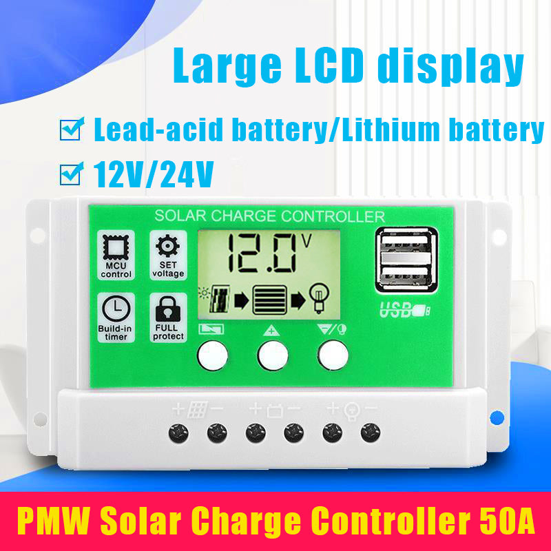 2000W 12V Wechselrichter mit 50W Solarpanel und 50A Laderegler