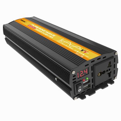 Power inverter with digital display on a white background