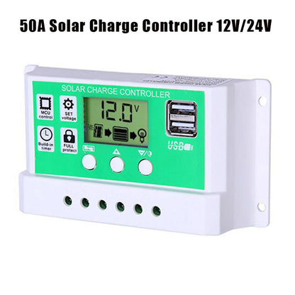 2000W 12V Wechselrichter mit 50W Solarpanel und 50A Laderegler