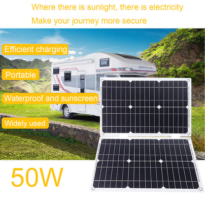 2000W 12V Wechselrichter mit 50W Solarpanel und 50A Laderegler