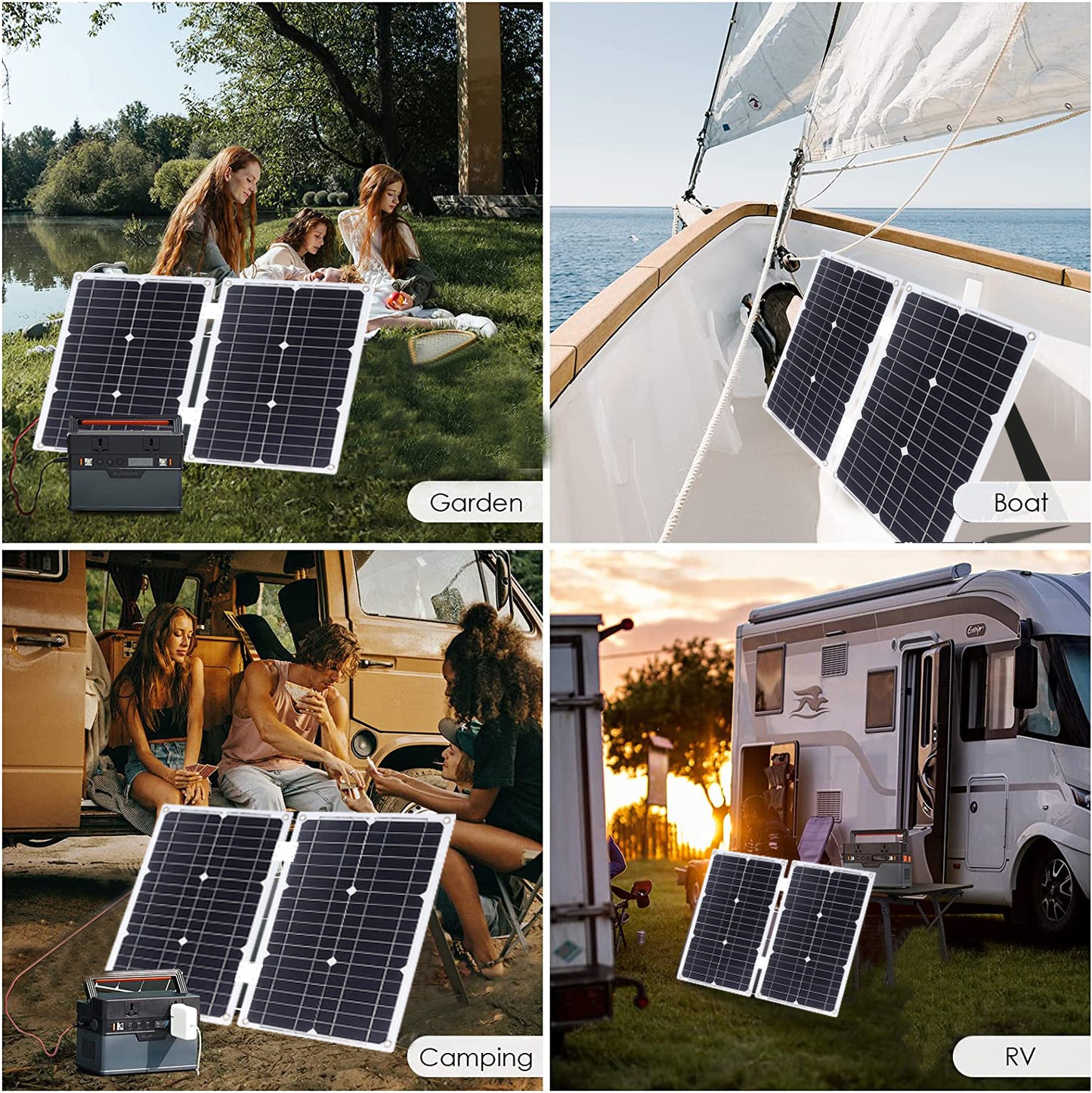 2600W 12V Wechselrichter mit 50W Solarpanel und 50A Laderegler