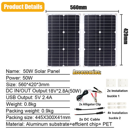 12V auf 220V/110V 3000W Reiner Sinus Wechselrichter mit Solarpanel und 50A Solarregler