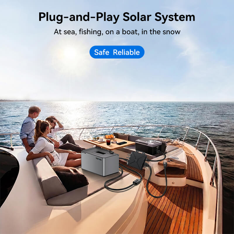 800W Balcony Solar Storage Kit with Battery, Solar Hub and Flexible Panels