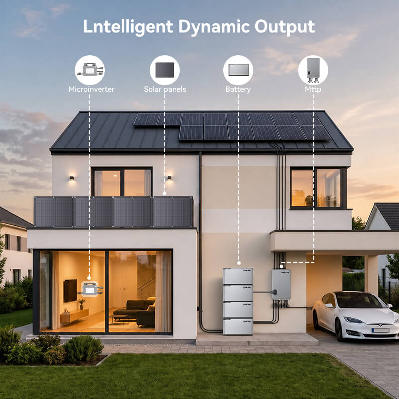 800W Balcony Solar Storage Kit with Battery, Solar Hub and Flexible Panels