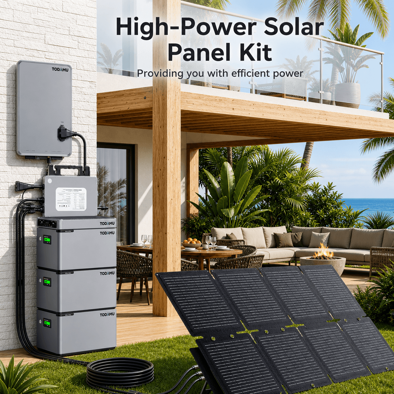 800W Balcony Solar Storage Kit with Battery, Solar Hub and Flexible Panels
