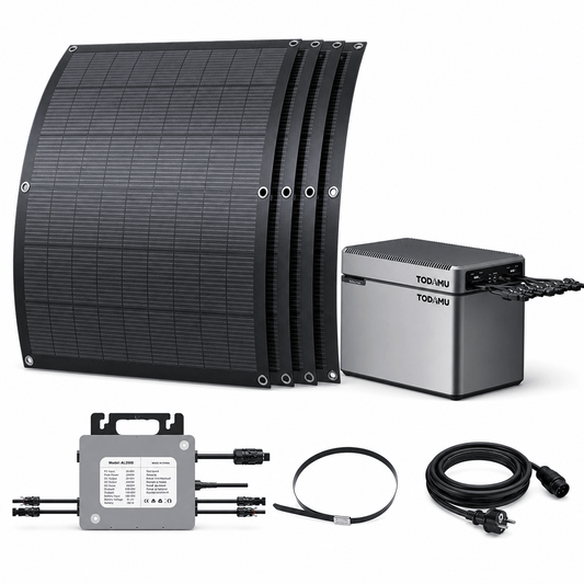 800W Balcony Solar Storage Kit with Battery, Solar Hub and Flexible Panels