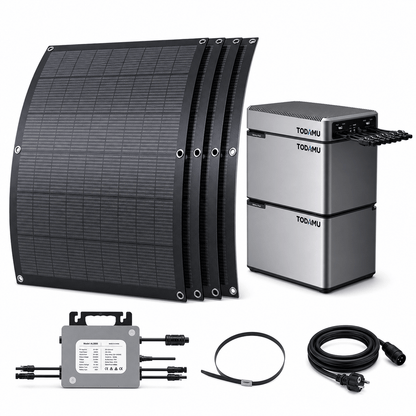 800W Balcony Solar Storage Kit with Battery, Solar Hub and Flexible Panels