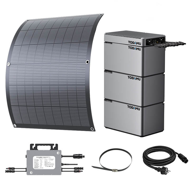 800W Balcony Solar Storage Kit with Battery, Solar Hub and Flexible Panels