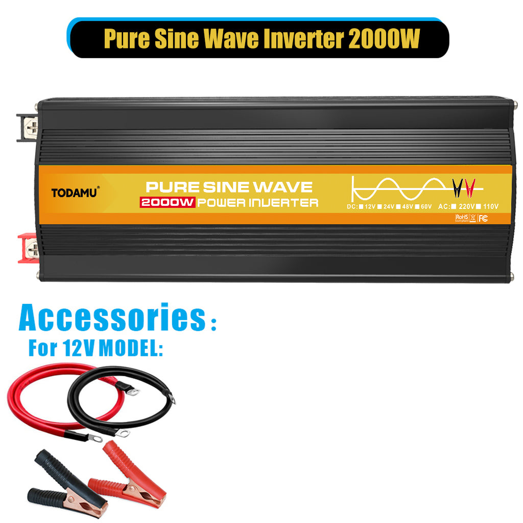 2000W 12V Wechselrichter mit 50W Solarpanel und 50A Laderegler