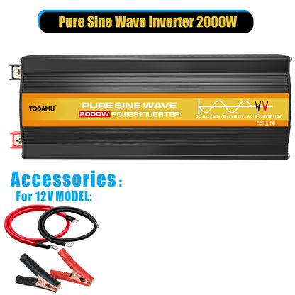 2000W 12V Wechselrichter mit 50W Solarpanel und 50A Laderegler