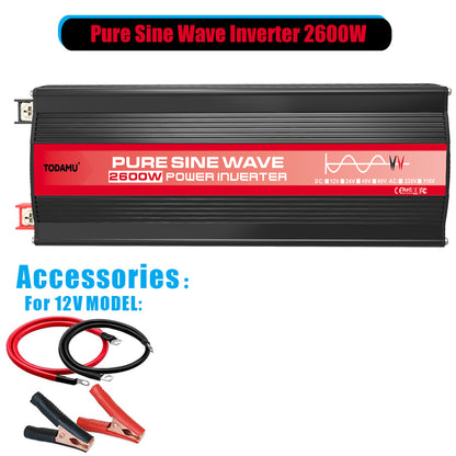 2600W 12V Wechselrichter mit 50W Solarpanel und 50A Laderegler