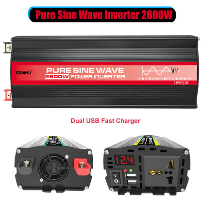 2600W 12V Wechselrichter mit 50W Solarpanel und 50A Laderegler
