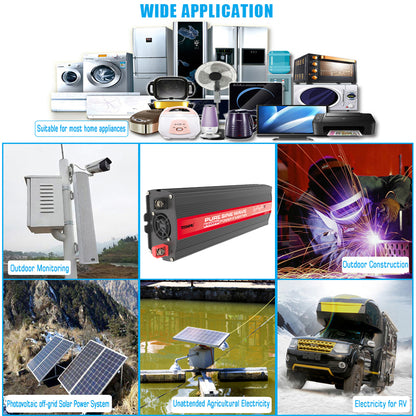 2600W 12V Wechselrichter mit 50W Solarpanel und 50A Laderegler