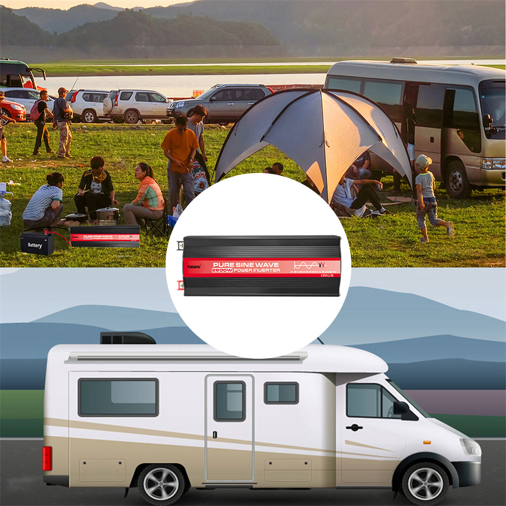 2600W 12V Wechselrichter mit 50W Solarpanel und 50A Laderegler