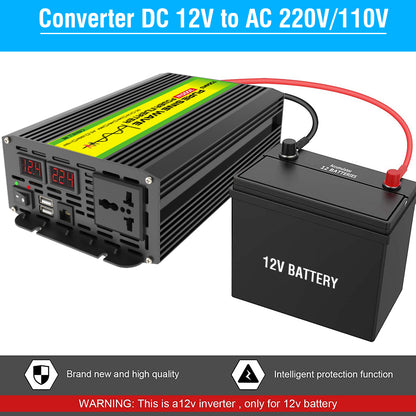 12V auf 220V/110V 3000W Reiner Sinus Wechselrichter mit Solarpanel und 50A Solarregler