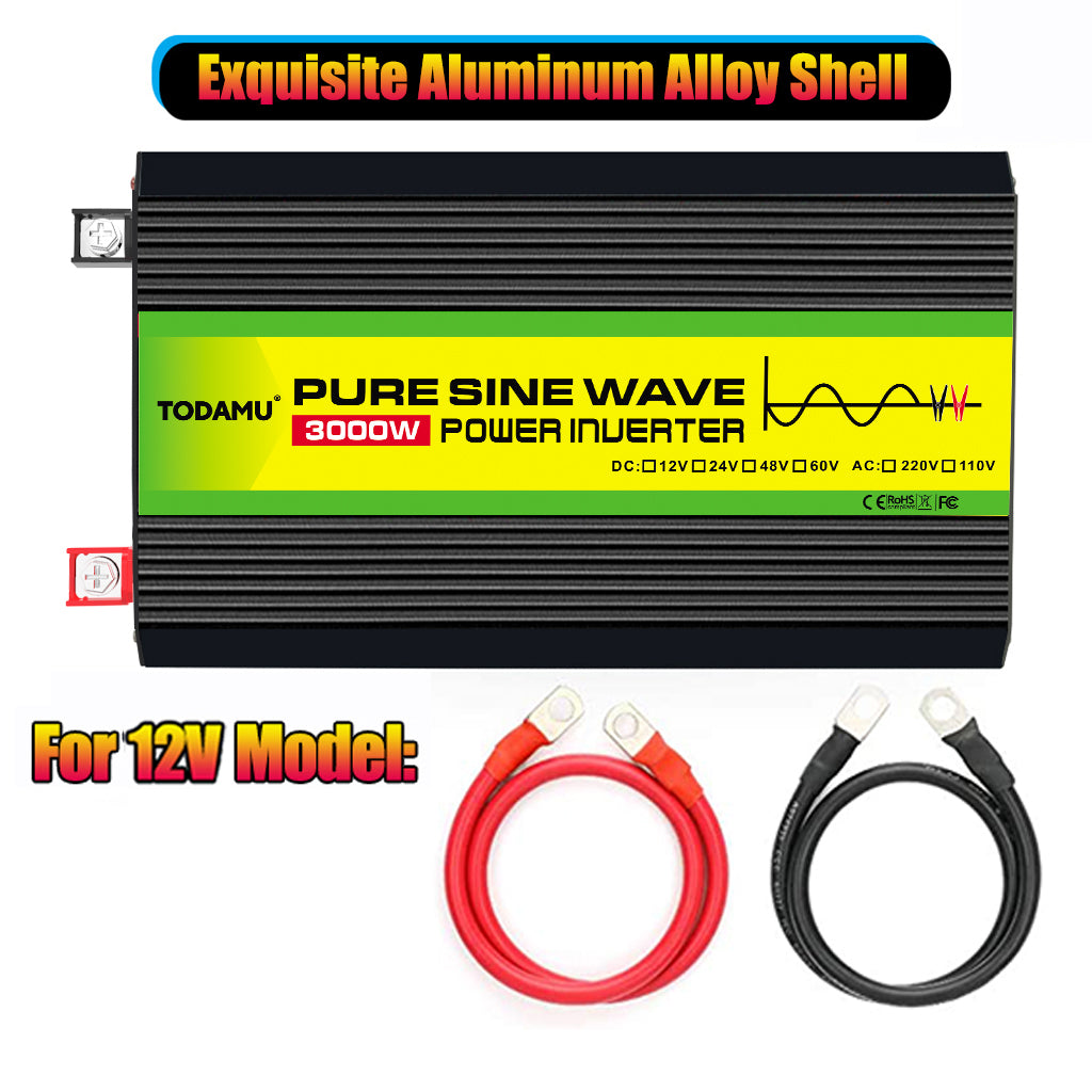12V auf 220V/110V 3000W Reiner Sinus Wechselrichter mit Solarpanel und 50A Solarregler