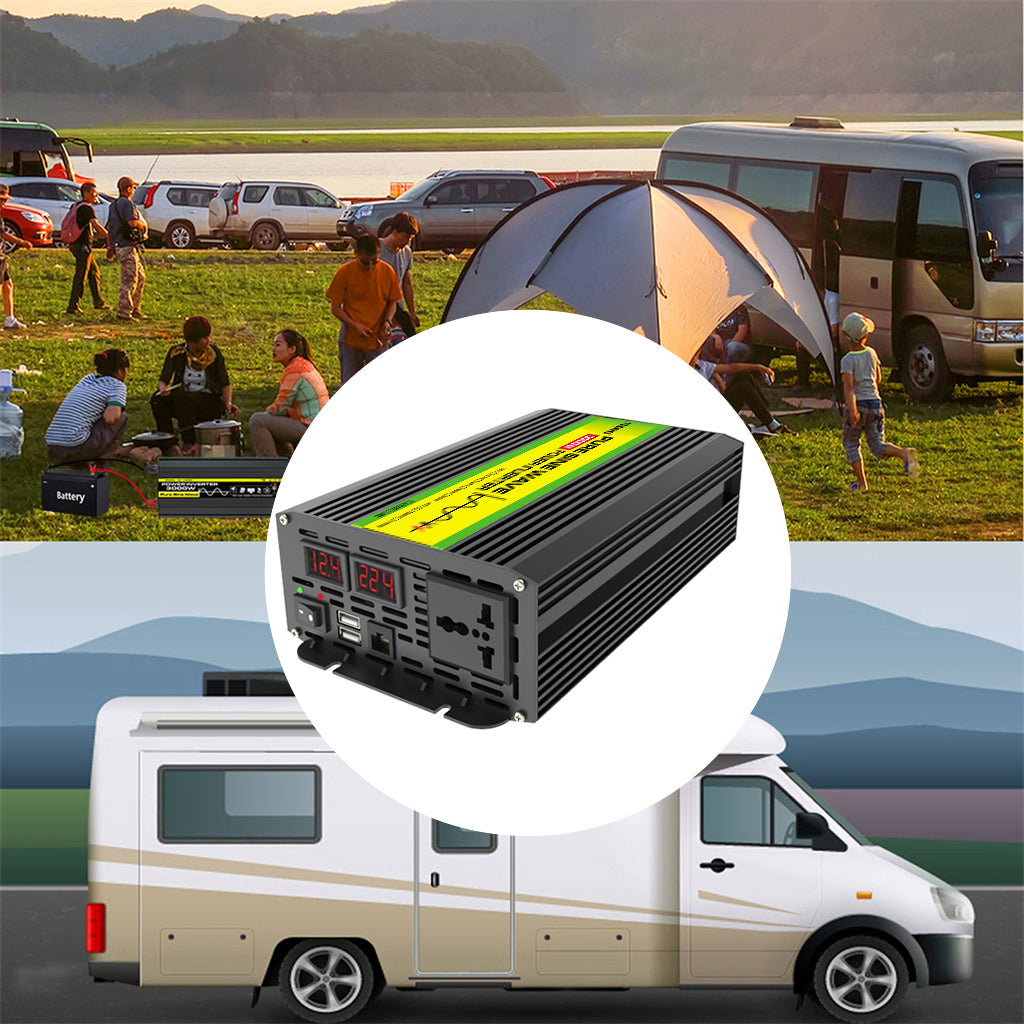 12V auf 220V/110V 3000W Reiner Sinus Wechselrichter mit Solarpanel und 50A Solarregler