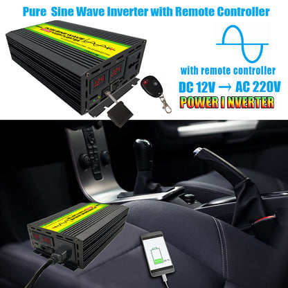 12V auf 220V/110V 3000W Reiner Sinus Wechselrichter mit Solarpanel und 50A Solarregler