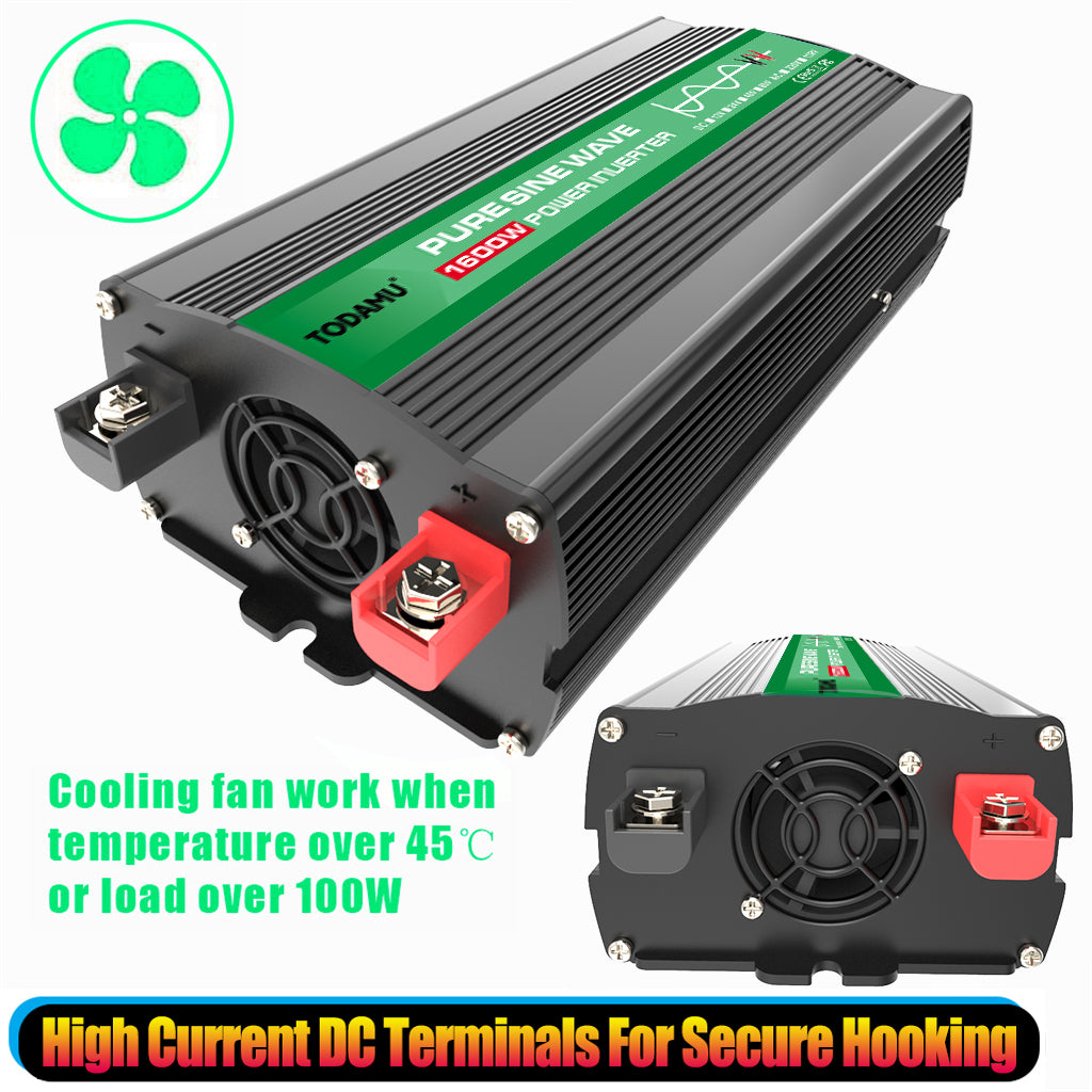 1600W 12V to 110V/220V Pure Sine inverter With Solar Panel and 50A 12V/24V Solar Controller