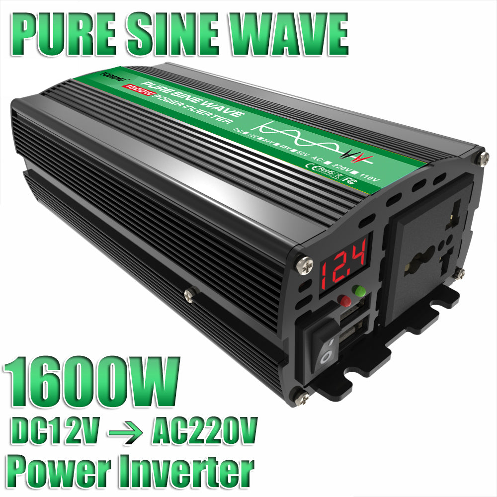 1600W 12V to 110V/220V Pure Sine inverter With Solar Panel and 50A 12V/24V Solar Controller