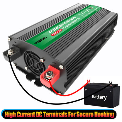 1600W 12V to 110V/220V Pure Sine inverter With Solar Panel and 50A 12V/24V Solar Controller