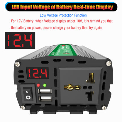 1600W 12V to 110V/220V Pure Sine inverter With Solar Panel and 50A 12V/24V Solar Controller