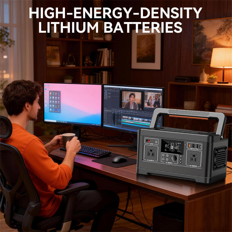520Wh 500W Pure Sine Wave Lithium Battery Generator for Camping, Emergency, Home Backup