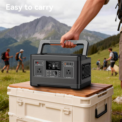 520Wh 500W Pure Sine Wave Lithium Battery Generator for Camping, Emergency, Home Backup