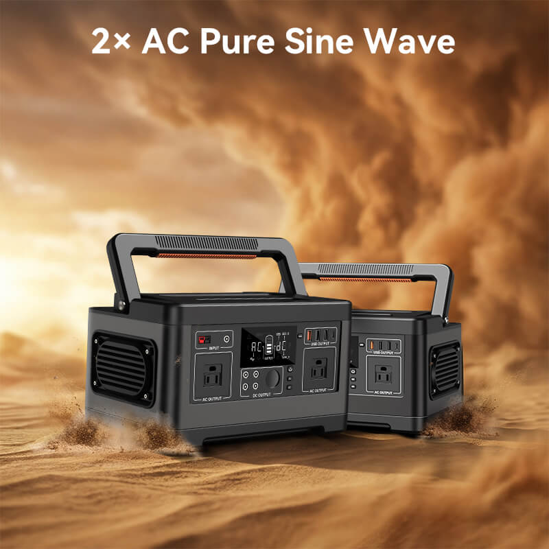 520Wh 500W Pure Sine Wave Lithium Battery Generator for Camping, Emergency, Home Backup
